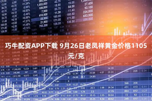 巧牛配资APP下载 9月26日老凤祥黄金价格1105元/克